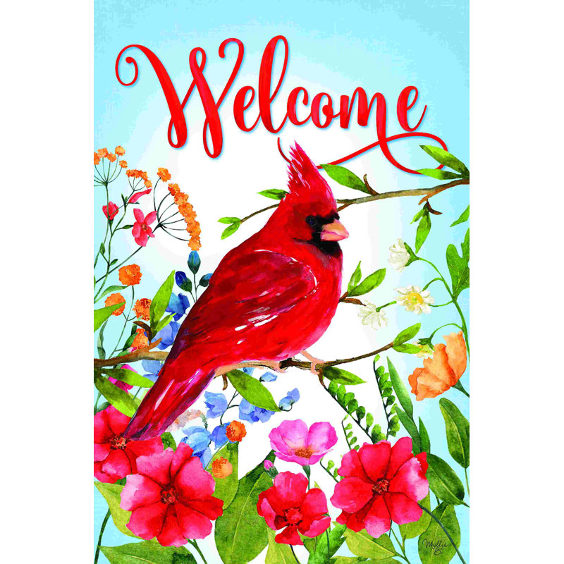 Fleurs de cardinal de bienvenue, Toile tendue, Non, H 18 po x l 12 po