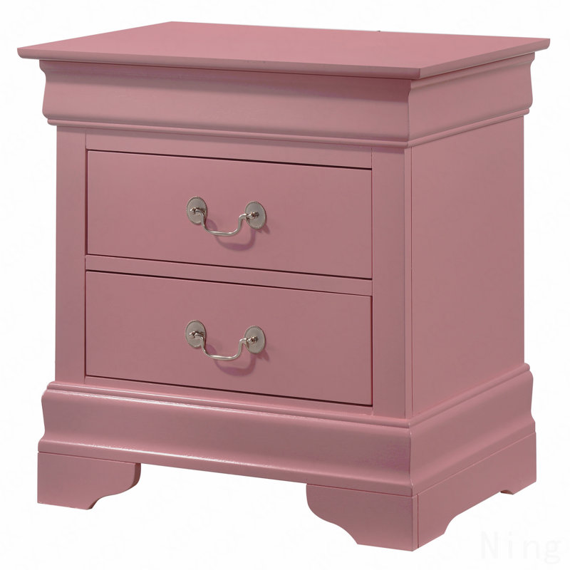 Charmante table de chevet traditionnelle rose, Rose