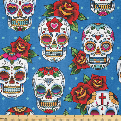 Fabric by the meter, Mexican retro dots, multi -colored, 1 meter