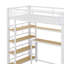 Lit mezzanine avec escalier, bureau intégré et tablettes de rangement