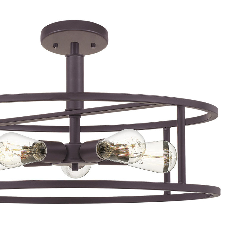 Plafonnier semi-encastré 5 lumières 20 po Tristin, Bronze occidental
