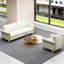 Chaise en velours blanc crème - Style moderne avec canapé à assise très profonde et détails en métal doux au toucher