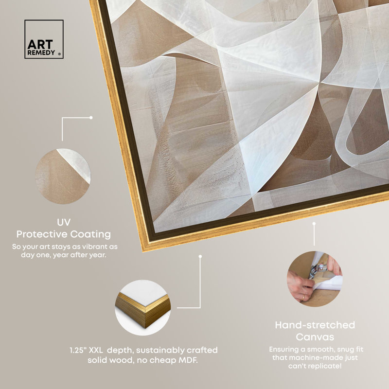 Gold Framed Abstract Shapes Canvas Wall Art, 16.5" x 11.5"
