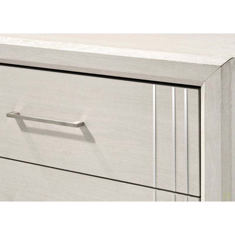 Table de chevet contemporaine à 2 tiroirs 1Pc, Beige