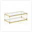 Table basse moderne et minimaliste avec cadre en métal doré, durable et élégante pour tout espace de vie