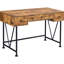Bureau rustique antique couleur muscade et noir, 3 tiroirs de rangement pour bureau à domicile, bureau brun 3 pièces avec accents, espaces élégants
