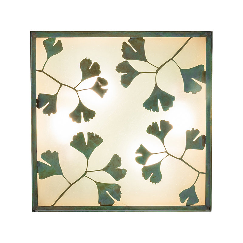 20" Square Hyde Park Ginkgo Flushmount