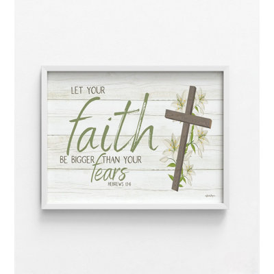 Let Your Faith Be Bigger Than Your Fears By Susie Boyer, Rustic Framed Hebrews 13:6 Print, Farmhouse Style Bible Verse Poster Print