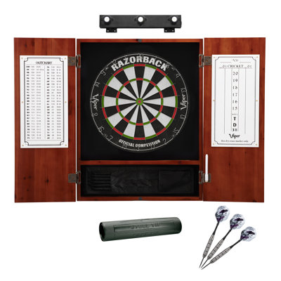 Razorback Bristle Dartboard and Cabinet Set with Darts