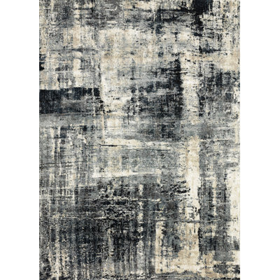 Tapis bleu marine / gris colombe Tergel