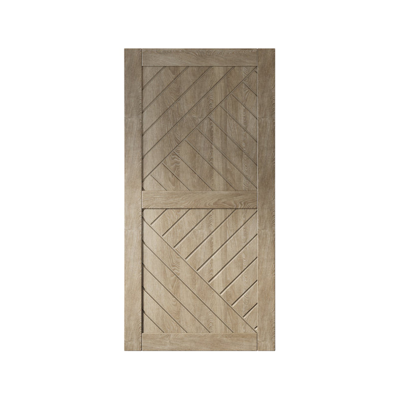 Porte de grange en bois de pin à finition géométrique classique et non assemblée Homacer, 30 po x 80 po