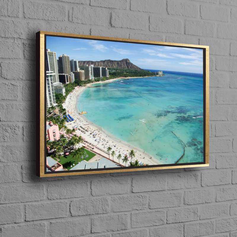 Handmade Ocean Canvas Art Featuring Waikiki Beach Ideal for Personalized Baby or Teacher Gifts and Wall Decoration