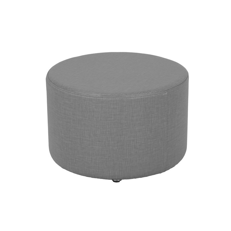Pro Series Upholstered Round Ottoman 12" Height, Dark Gray
