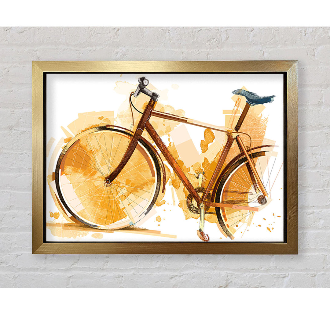 Aquarell Fahrrad - Einzelner Bilderrahmen Kunstdrucke