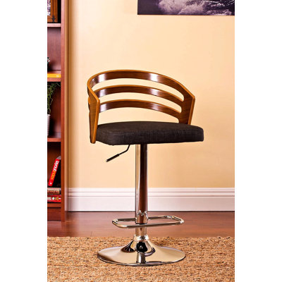 Tabouret de bar pivotant à dossier moderne en bois avec coussin
