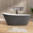Free Standing Tub 59" Acrylic Freestanding Bathtub Adjustable Soaking Bath Tub Oval Shape-92368693