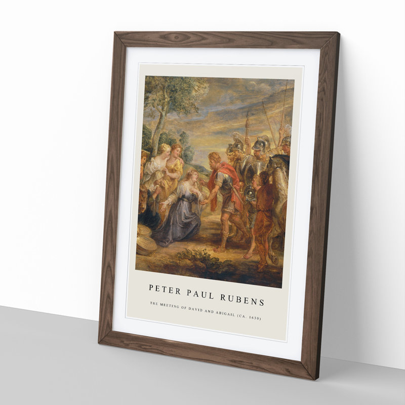 The Meeting of David and Abigail by Peter Paul Rubens - Picture Frame Painting, 36cm H x 27cm W x 2cm D, Walnut Framed
