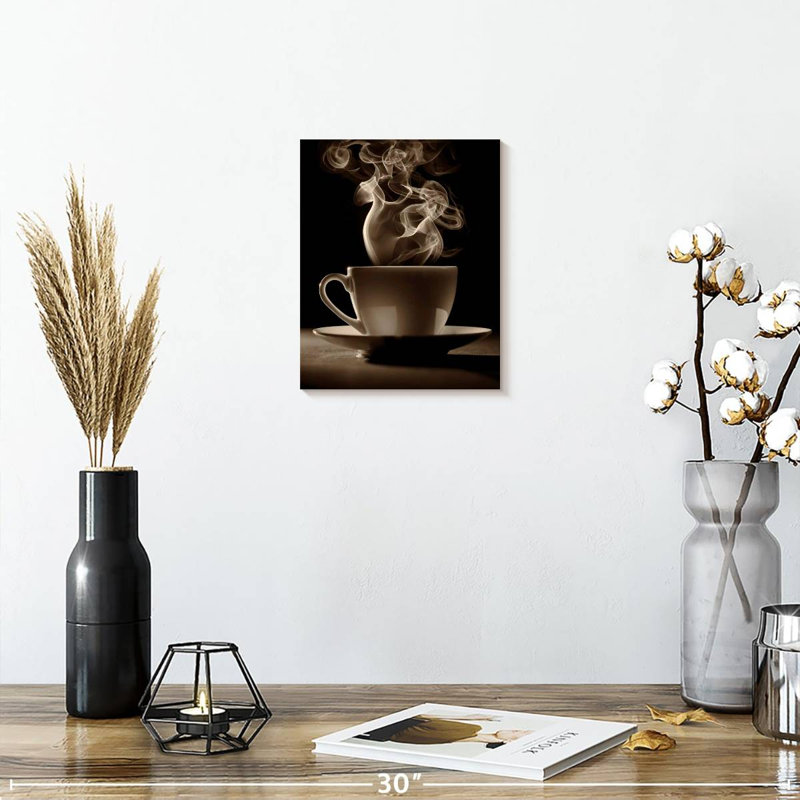 " Steaming Brewed Coffee Canvas Print ", 10" H x 8" W x 1" D