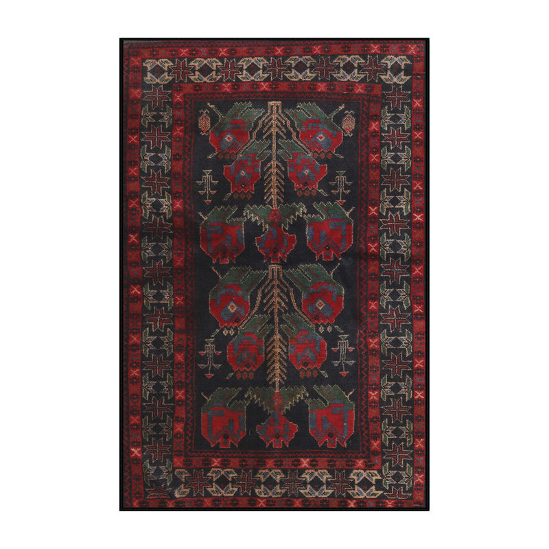 Tapis rouge à motif sud-ouest, Rectangle 5 pi x 7 pi