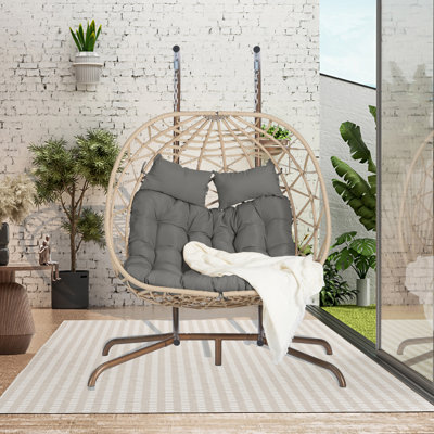 Chaise suspendue en rotin pour 2 personnes
