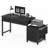 Computer Desk Reversible Desk with Drawers Cabinet