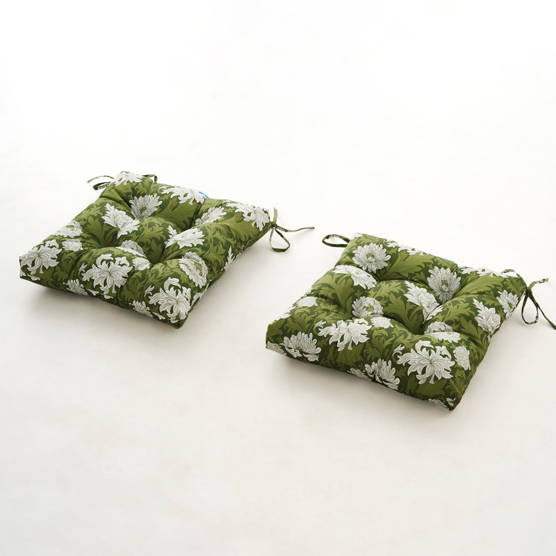 Outdoor Cushion Outdoor 4'' Seat Cushion, Green Polyester Blend