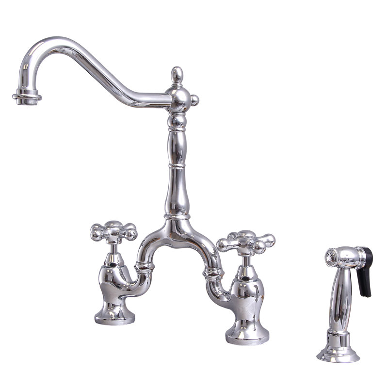 Robinet Carlton Bridge avec douchette latérale, Chrome poli