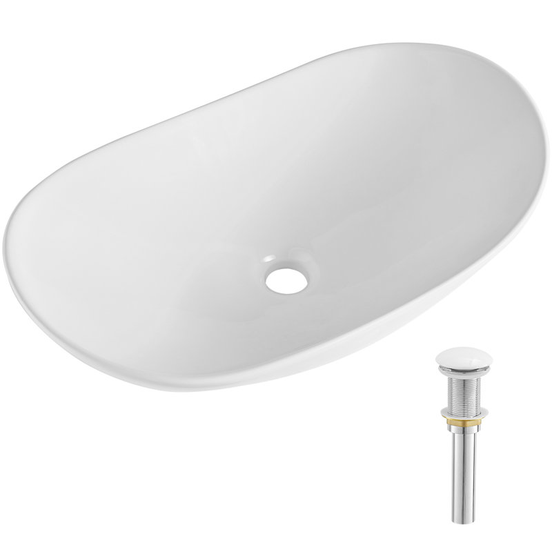 VEVOR 68.6mm L x 43.2mm W White Ceramic Sink