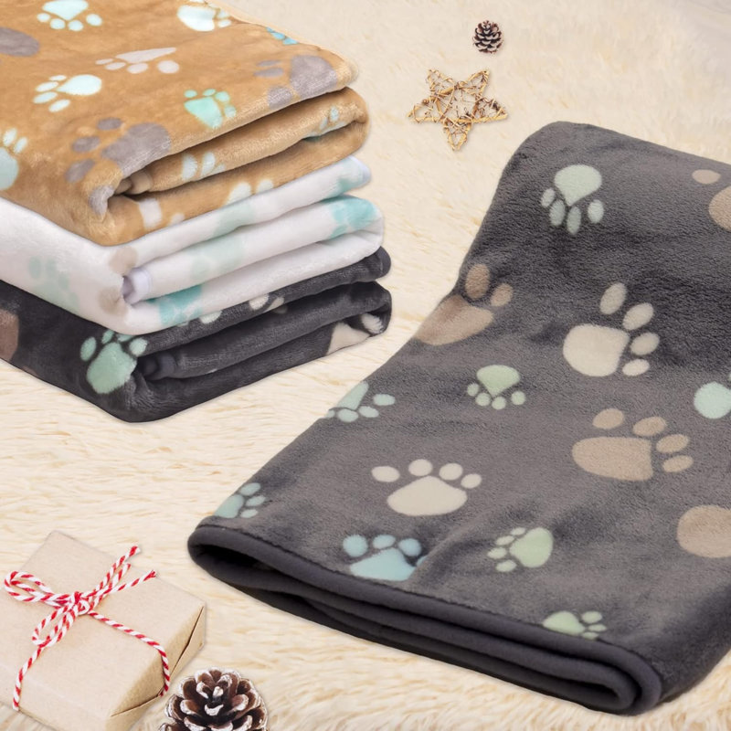 Couverture pour animaux, Gris / brun / blanc, 23 po x 16 po