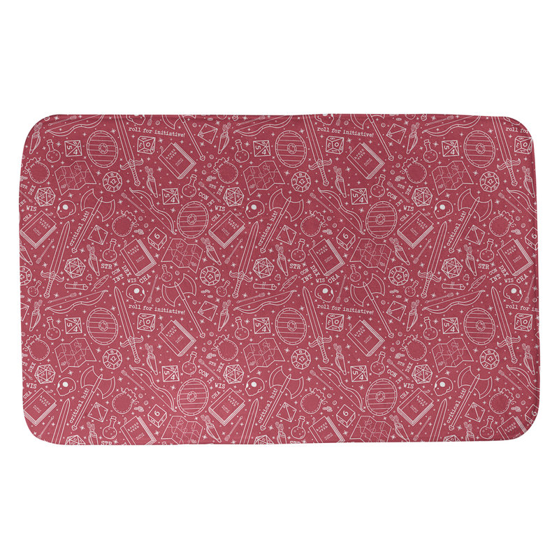 Tapis pour salle de bain rpg Leffel, l 21 po x L 34 po, Rouge / Blanc
