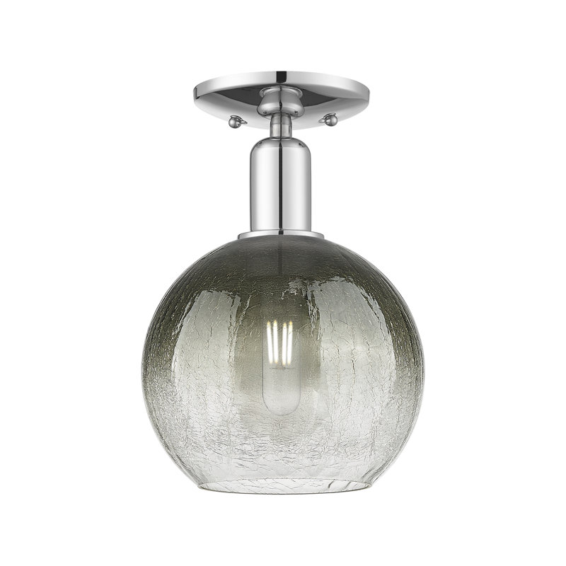 Appleton - Cuivre antique - Plafonnier semi-encastré, H 11,625 po x l 7,875 po x P 7,875 po, Gris / chrome poli