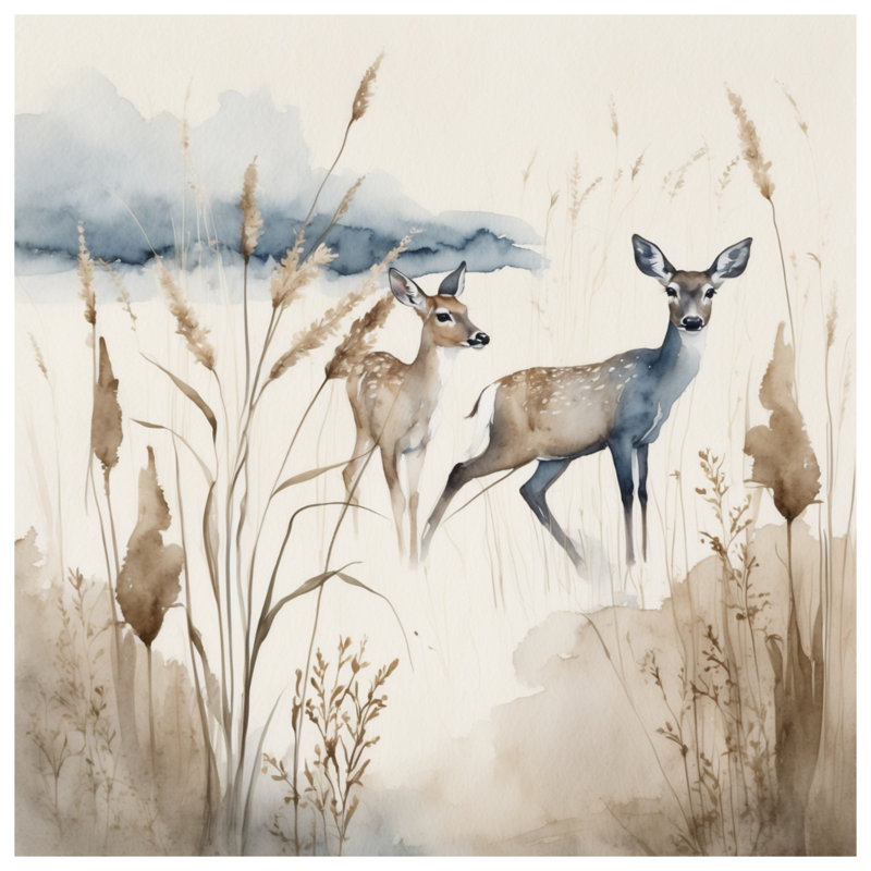 Housses de couette cerf dans une prairie, Grand lit
