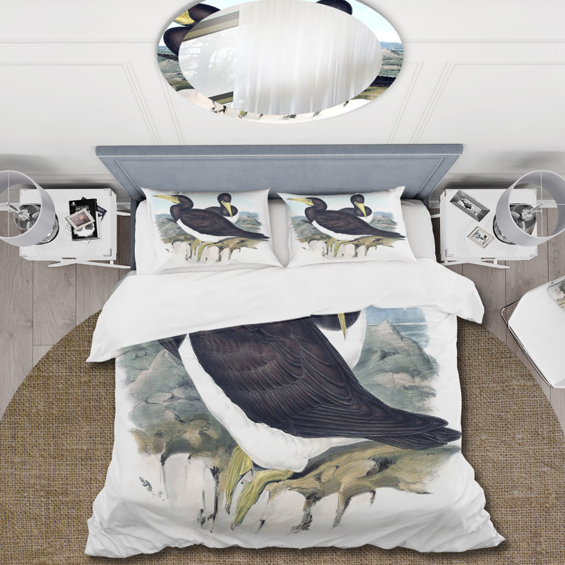 Ensemble de housse de couette Traditional Vintage Birds Vintage - polyester microfibre