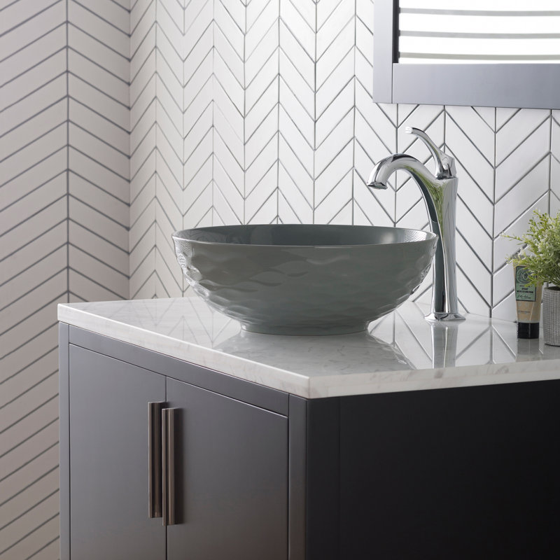 Lavabo de salle de bain vasque circulaire Thin Ceramics, gris