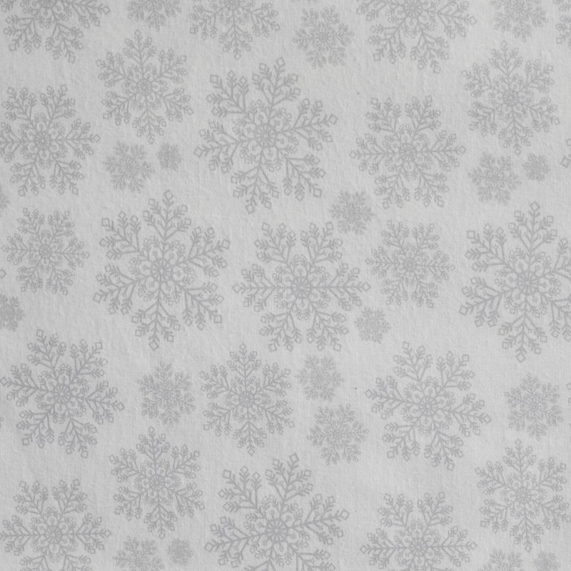 Ensemble de draps en flanelle de coton 4 pièces Snowflake, Argent, Ensemble de drap pour lit très grand avec drap-ho