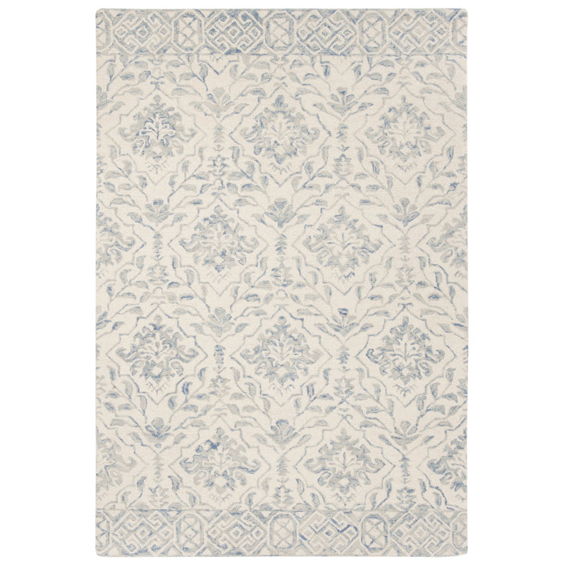 Pimentel Hand Tufted Wool Floral Rug, Rectangle 2' x 3'