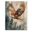 Aigle brun en vol II - Décoration murale en bois d'oiseau - sur bois de pin naturel-1823946427