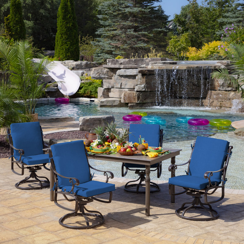 ARDEN Outdoor Lounge Chair 3.5" Cushion, 3.5" H x 20" W x 20" D, Dark Blue