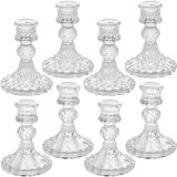 8 Pcs Set Include Taper Candle Holders And Stripe Candle Holders,Two Style