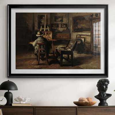 The Painter in His Studio-Henri De Braekeleer, reproduction encadrée avec passe-partout et verre Fin du 19e siècle
