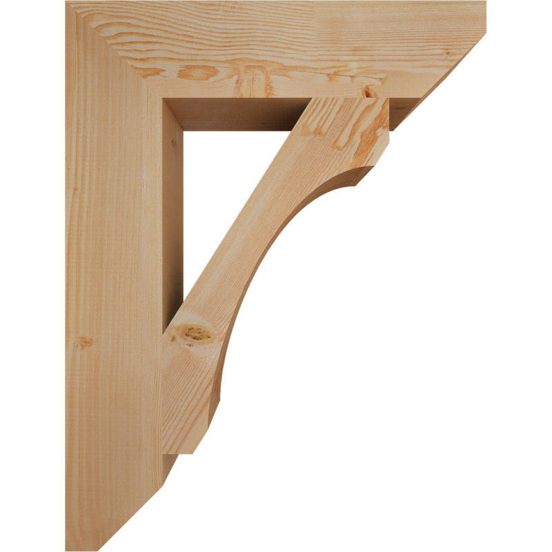Support en bois / corbeau, H 34 po x l 5,5 po x P 26 po, Douglas (lisse)