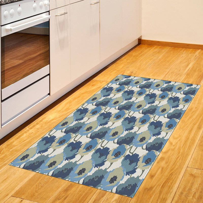 Floral High Density Long Fiber Poly Threads Decorative Area Rug Carpet, Rectangle 2'7" x 5'
