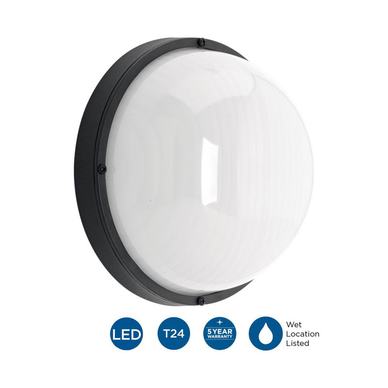 Krystn LED Outdoor Flush Mount, Black