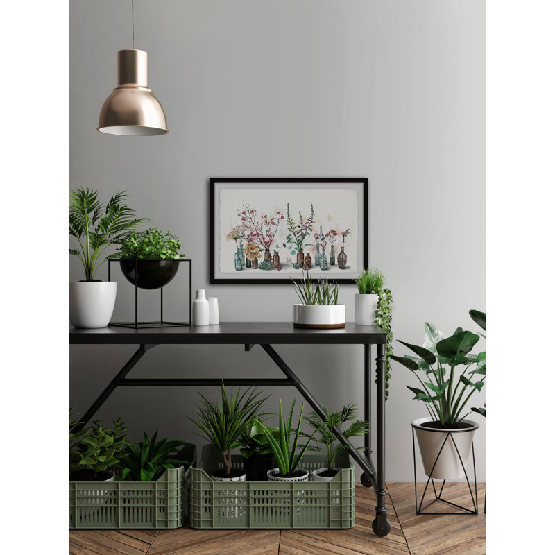 Glass Bottle Centrepieces - Single Picture Frame Painting, 61 cm H x 91 cm W