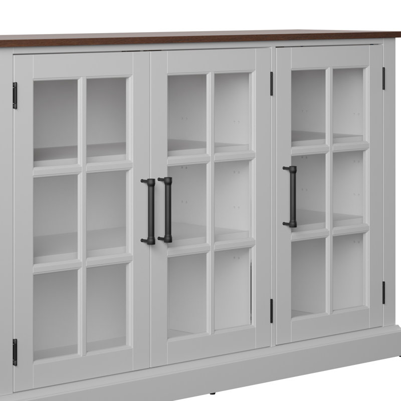 Buffet bas de 55 po de largeur Truby, Blanc/brun