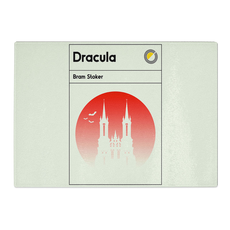Book Cover Dracula Bram Stoker Chopping Board, 0.4cm H x 20cm W x 28.5cm L