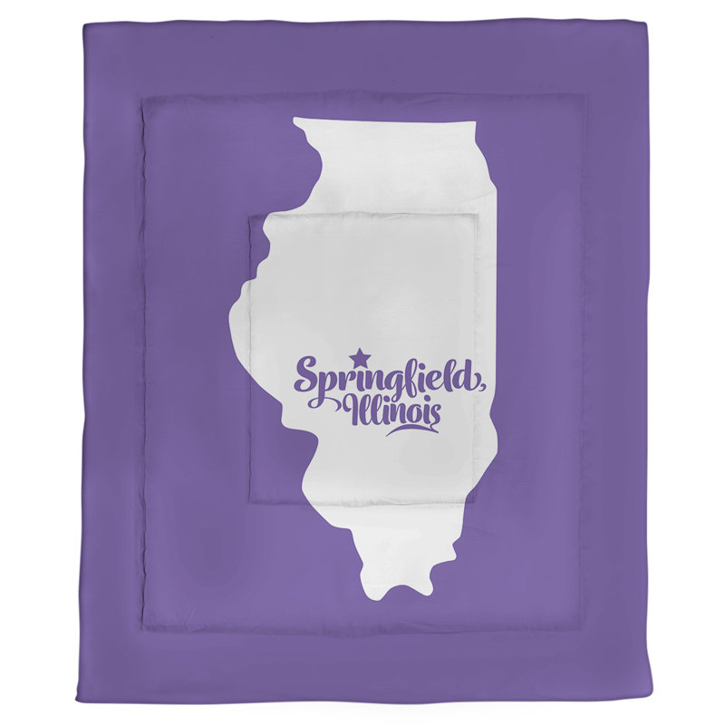 Illinois Percale Comforter, Queen Comforter, Purple