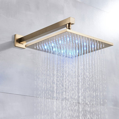 Modern 8'' LED Rain Shower Head Brass Rainfall Overhead Sprayer Bath Shower