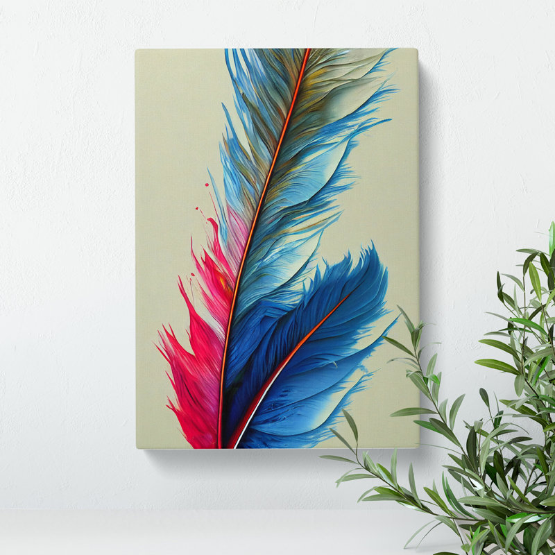 Unified Feathers - Wall Art, Wrapped Canvas, 50cm H x 35cm W x 3cm D, No Matte