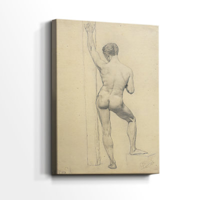 Male Nude, Back View -Gallery Wrapped Canvas by Gustav Klimt